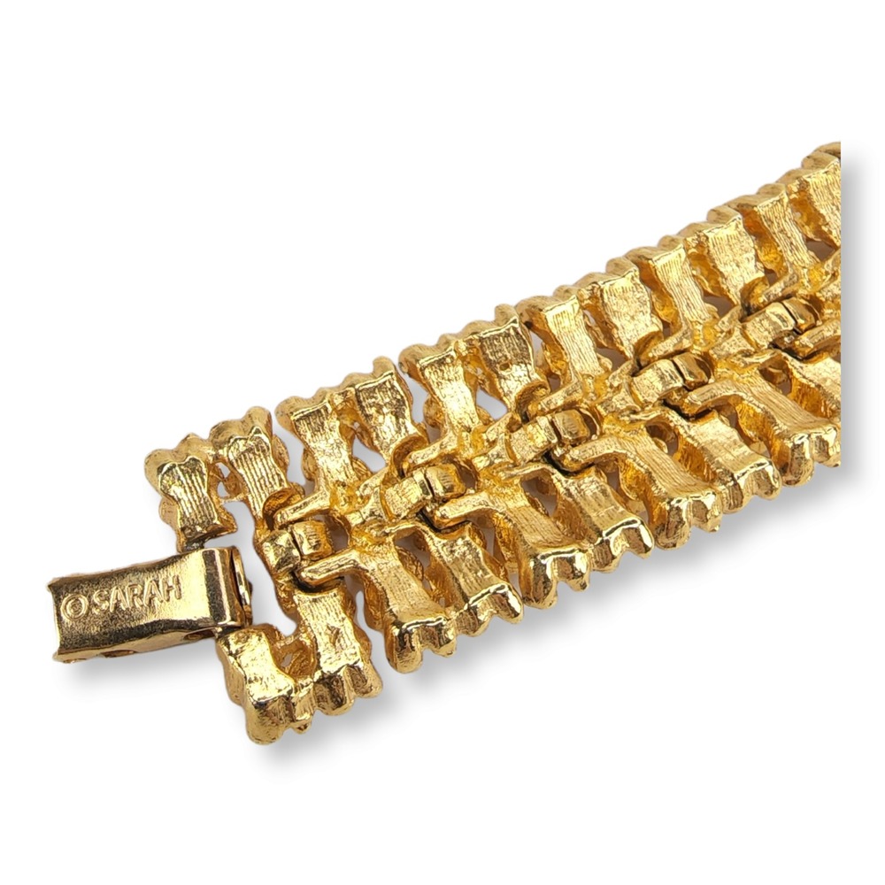Sarah Coventry Bracelet Gold Tone 7.5in Golden Sunset Textured Vintage Jewelry‎ - Picture 4 of 7